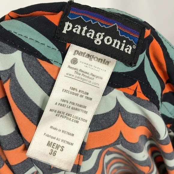 Patagonia Blue & Orange Wavefarer Board Swim Shorts 36 - Picture 5 of 5